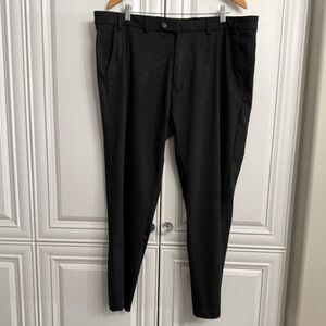 Signature Carrington Big & Tall Grey Relaxed Fit Stretch Waist 42x28 Dress Pants